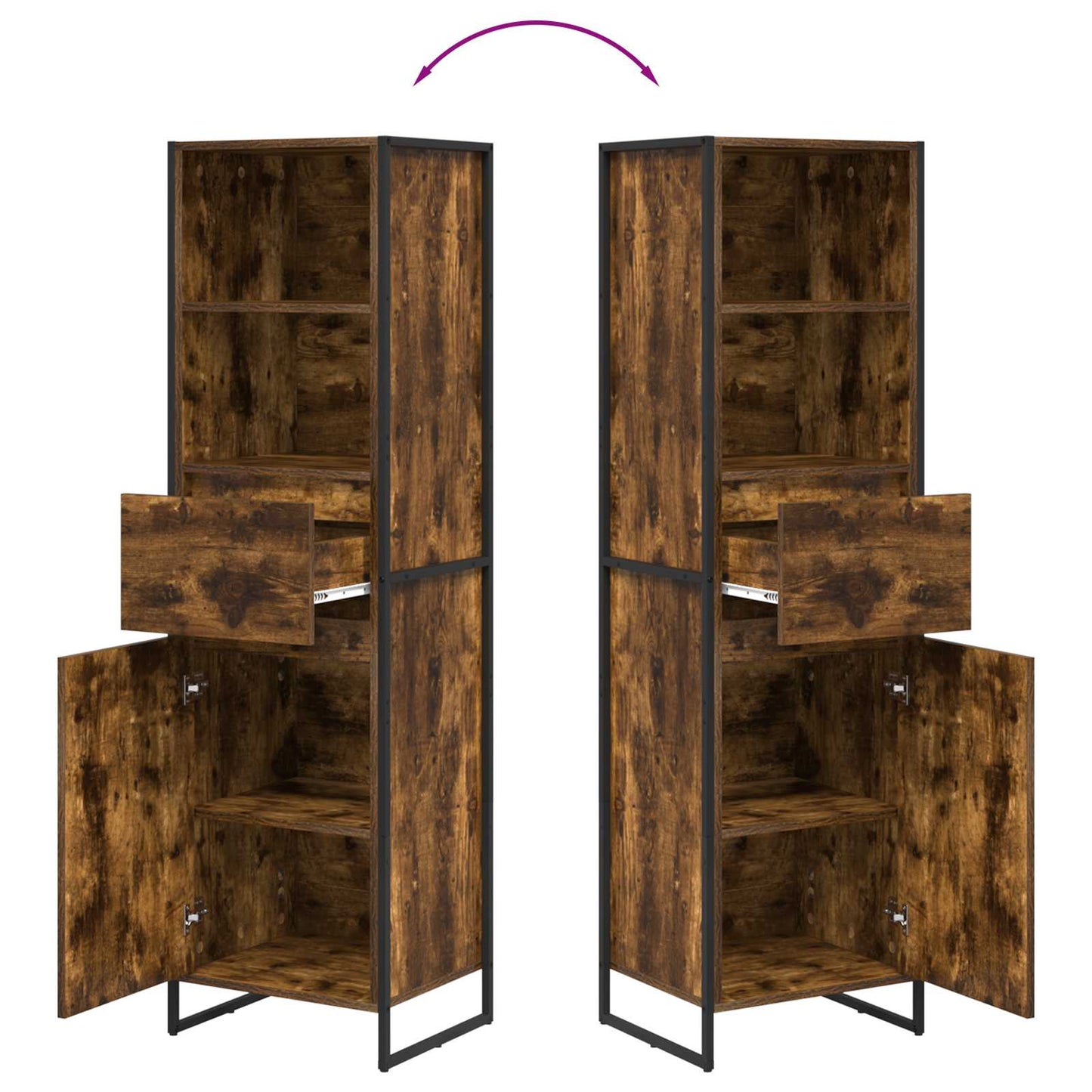 vidaXL Βιβλιοθήκη Καπνιστό Δρύς 43 x 36 x 150.5 εκ Επεξεργασμένο ξύλο