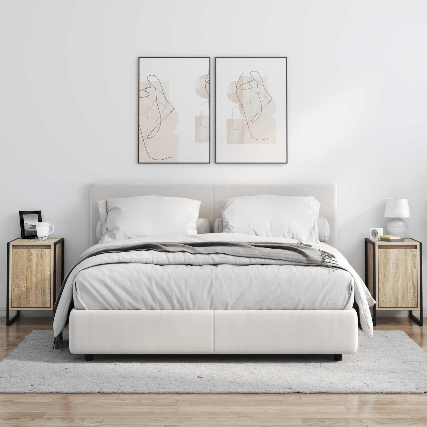 vidaXL Κομοδίνο 2 pcs Σονόμα 39,5 x 30 x 50 εκ Επεξεργασμένο ξύλο