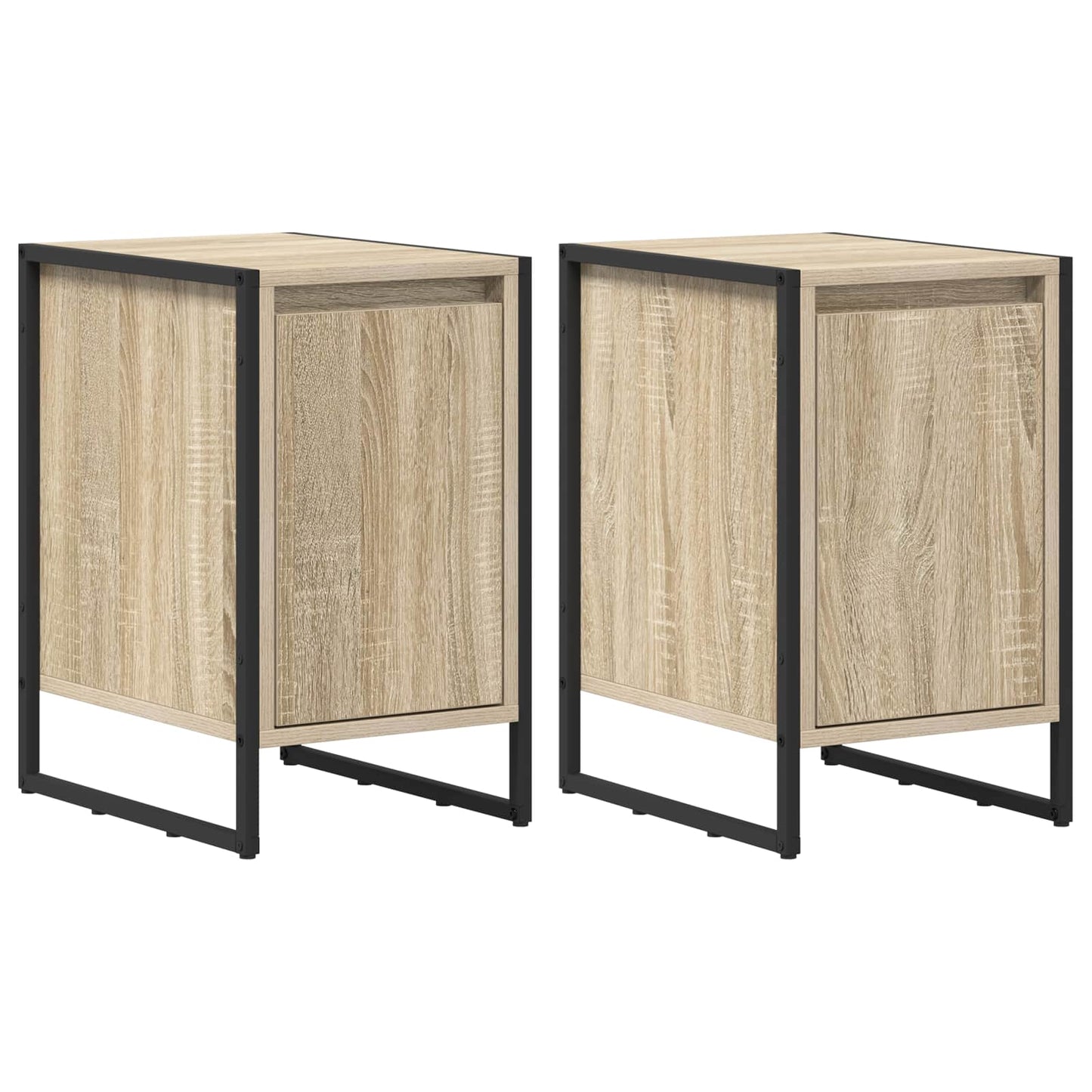 vidaXL Κομοδίνο 2 pcs Σονόμα 39,5 x 30 x 50 εκ Επεξεργασμένο ξύλο