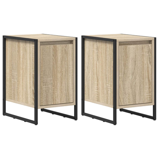 vidaXL Κομοδίνο 2 pcs Σονόμα 39,5 x 30 x 50 εκ Επεξεργασμένο ξύλο