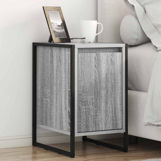 vidaXL Κομοδίνο 2 pcs Γκρίζο Σονομα 39,5 x 30 x 50 εκ