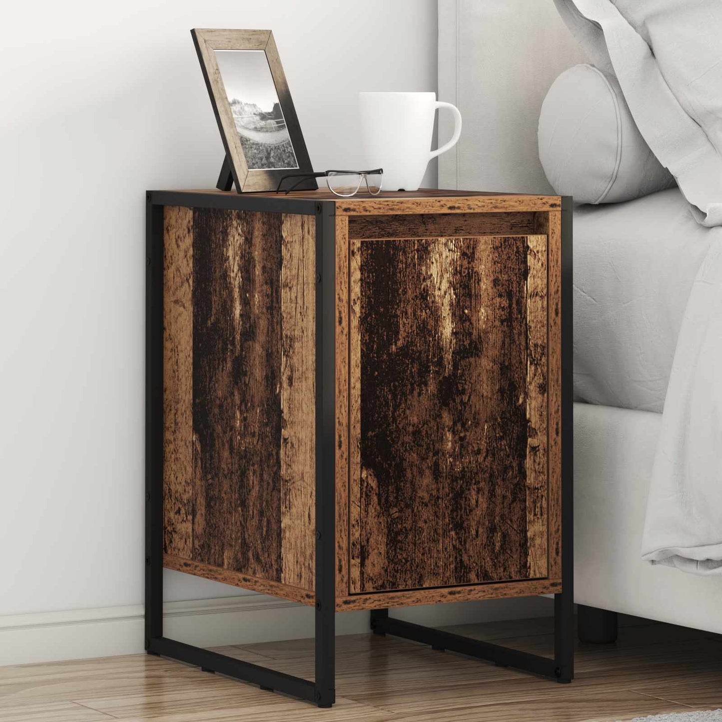 vidaXL Κομοδίνο 2 pcs Παλιό Ξύλο 39,5 x 30 x 50 εκ Επεξεργασμένο ξύλο