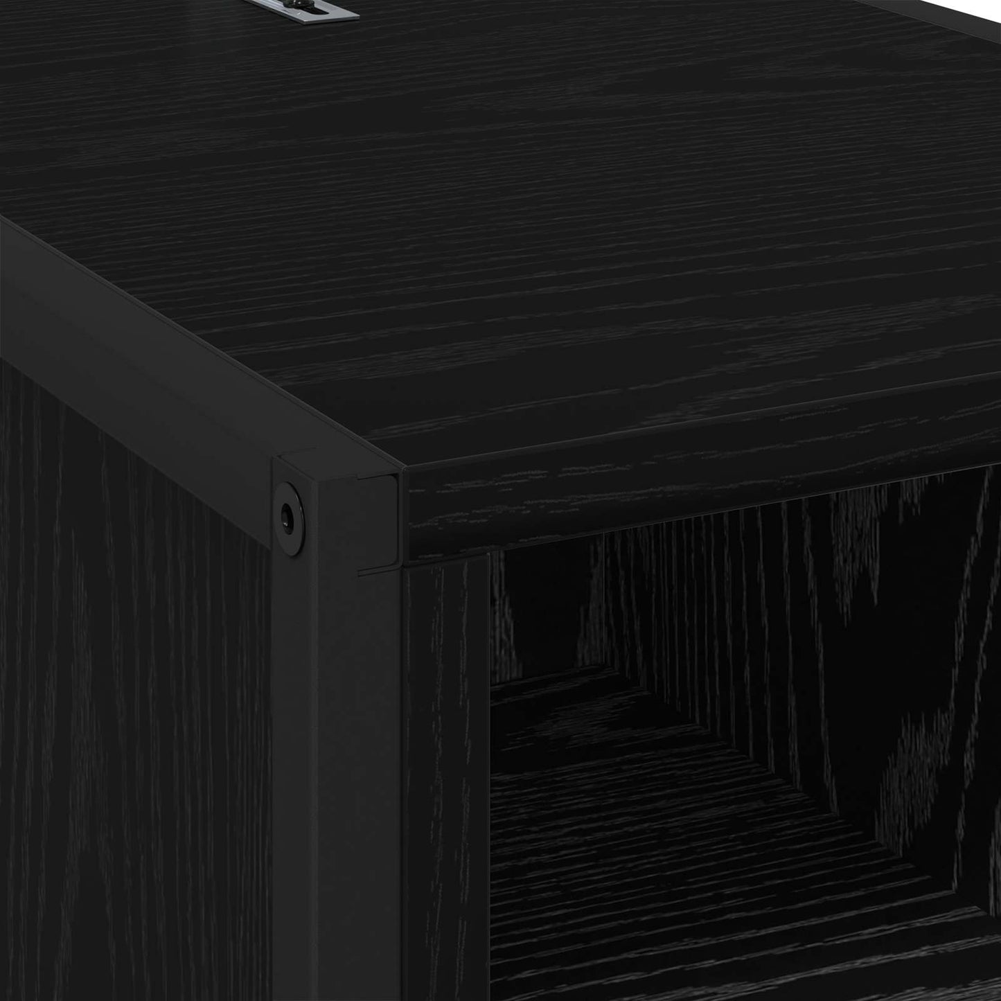 vidaXL Κομοδίνο 2 pcs Μαύρη Οξυά 39,5 x 30 x 50 εκ Επεξεργασμένο ξύλο