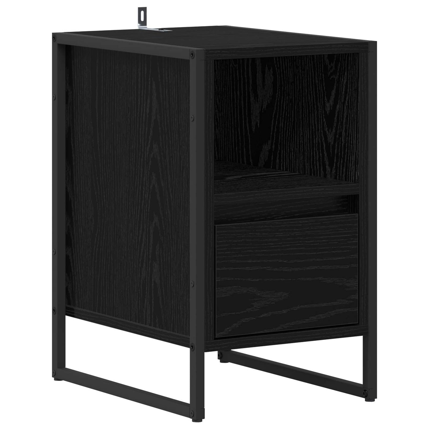 vidaXL Κομοδίνο 2 pcs Μαύρη Οξυά 39,5 x 30 x 50 εκ Επεξεργασμένο ξύλο
