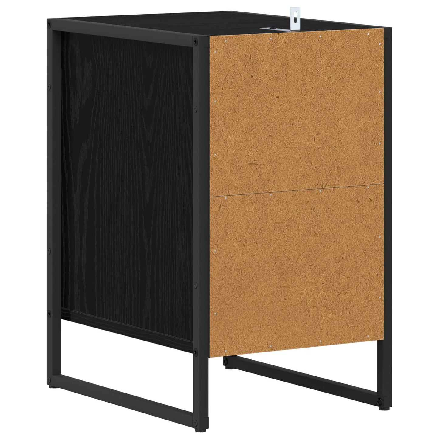 vidaXL Κομοδίνο 2 pcs Μαύρη Οξυά 39,5 x 30 x 50 εκ Επεξεργασμένο ξύλο