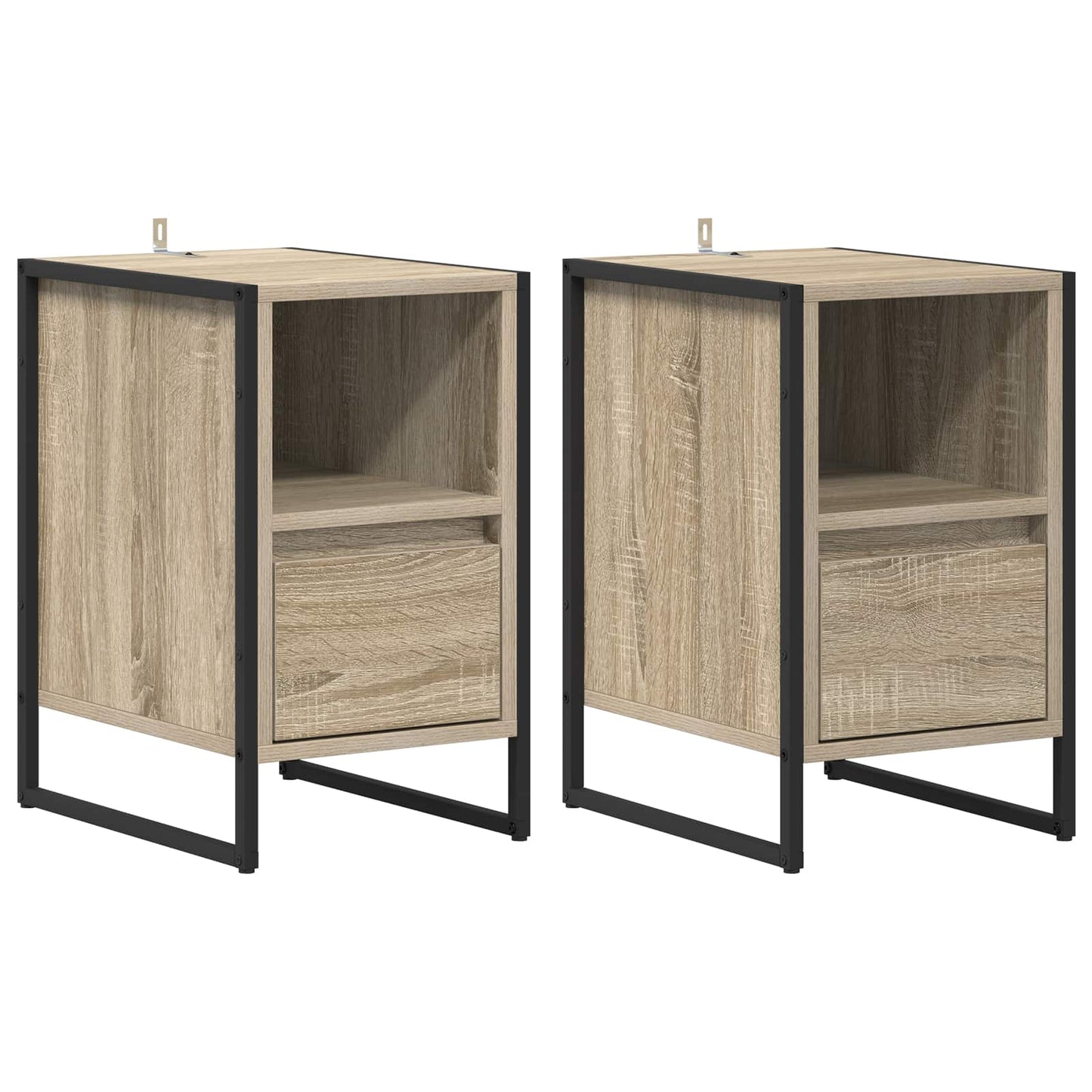 vidaXL Κομοδίνο 2 pcs Σονόμα 39,5 x 30 x 50 εκ Επεξεργασμένο ξύλο