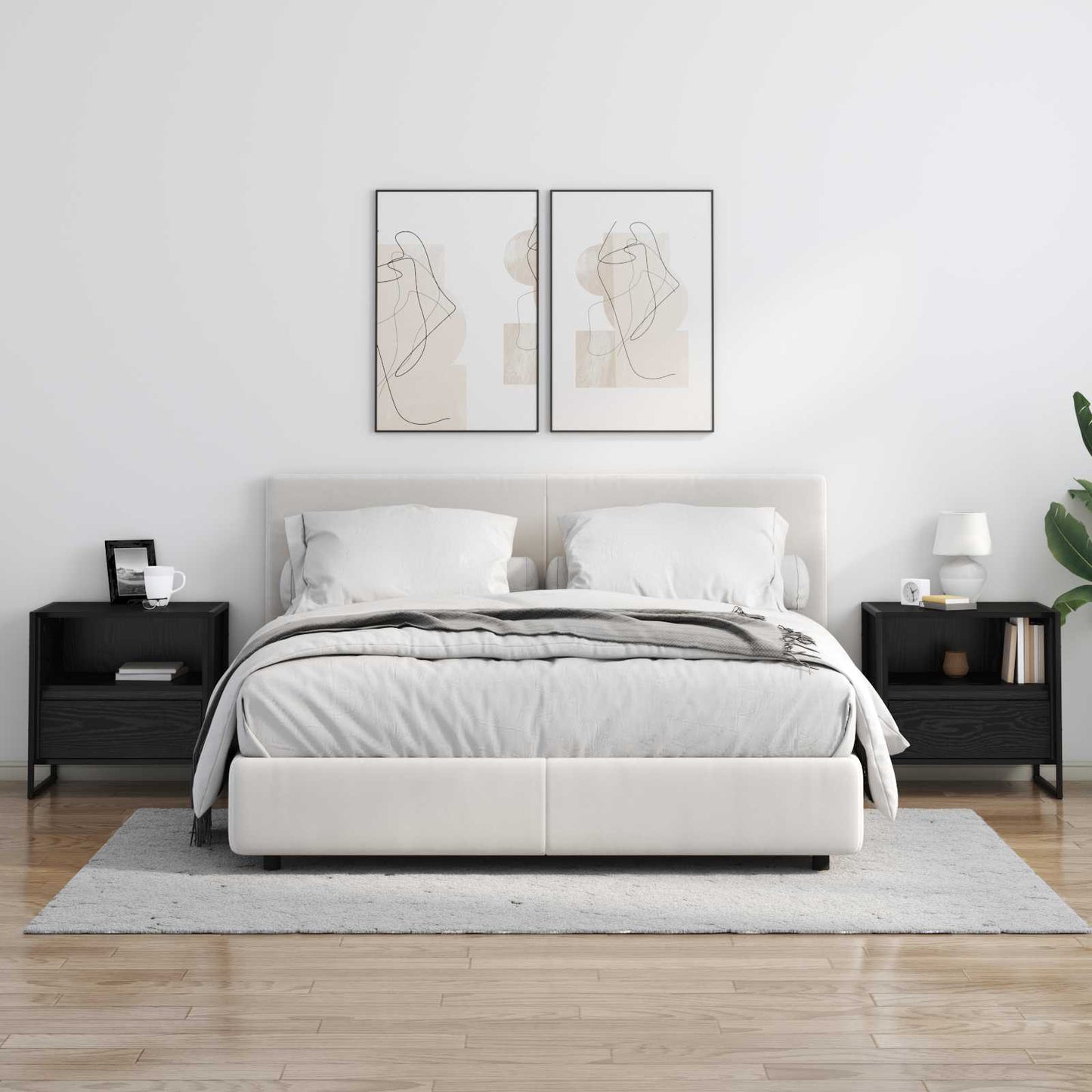 vidaXL Κομοδίνο Μαύρη Οξυά 50 x 39,5 x 50 εκ. Επεξεργασμένο ξύλο