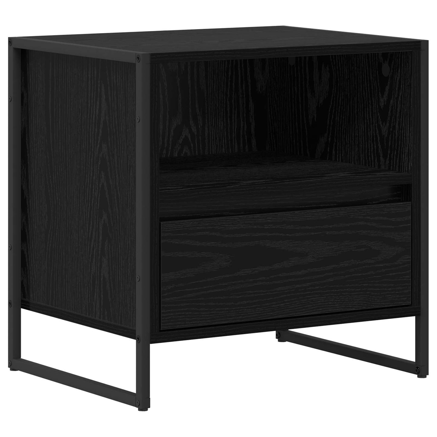 vidaXL Κομοδίνο 2 pcs Μαύρη Οξυά 50 x 39,5 x 50 εκ. Επεξεργασμένο ξύλο