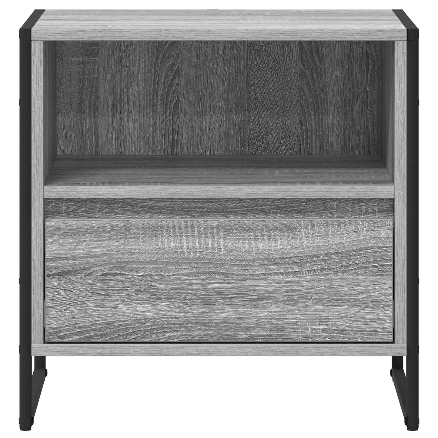 vidaXL Κομοδίνο με συρτάρι 2 pcs Γκρίζο Σονομα 50 x 39,5 x 50 εκ.