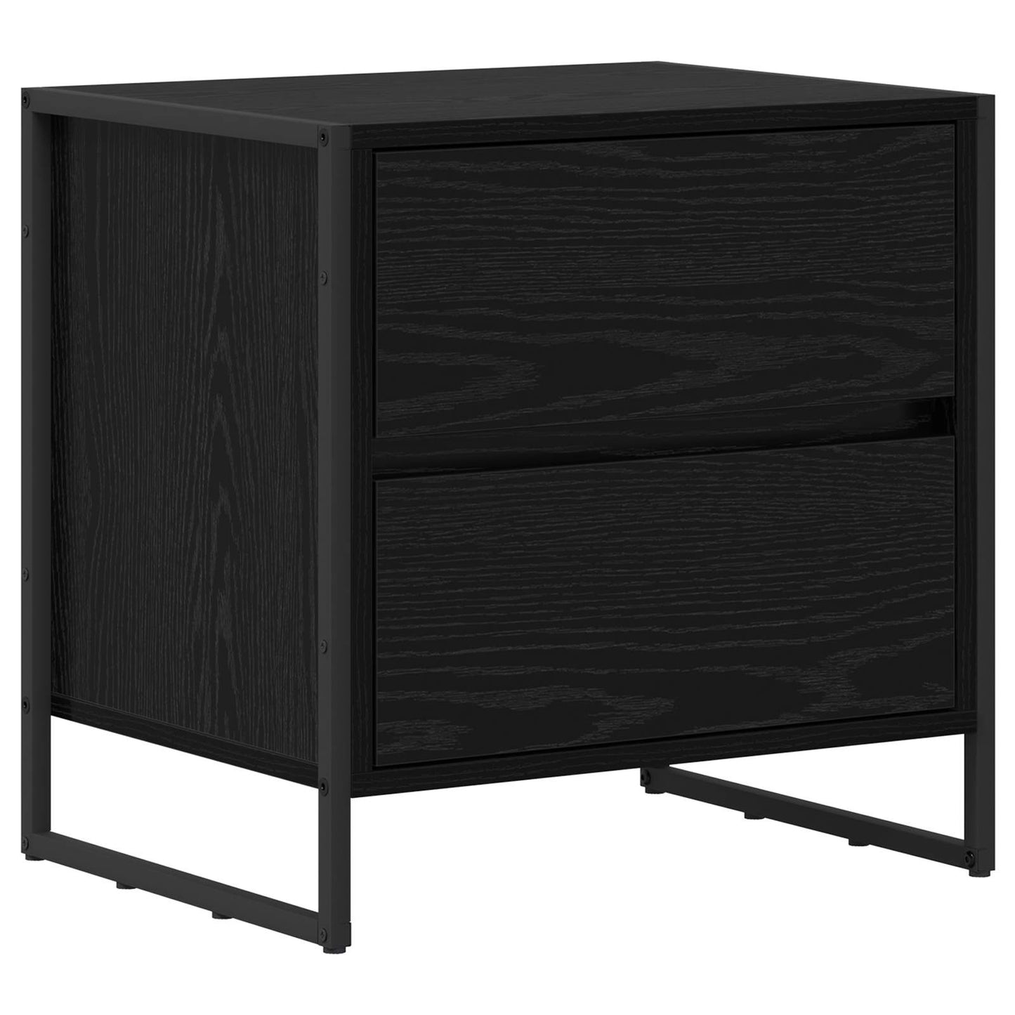 vidaXL Κομοδίνο 2 pcs Μαύρη Οξυά 50 x 39.5 x 50 εκ. Επεξεργασμένο ξύλο