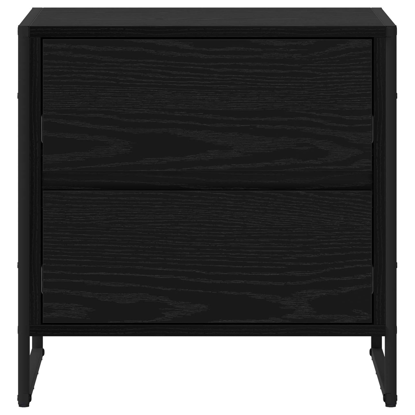 vidaXL Κομοδίνο 2 pcs Μαύρη Οξυά 50 x 39.5 x 50 εκ. Επεξεργασμένο ξύλο