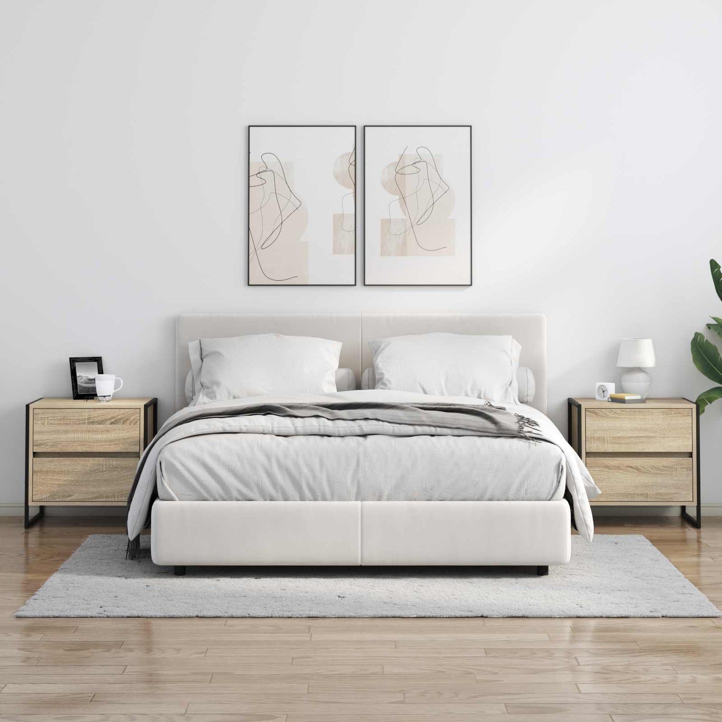 vidaXL Κομοδίνο 2 pcs Σονόμα 50 x 39.5 x 50 εκ. Επεξεργασμένο ξύλο