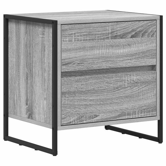 vidaXL Κομοδίνο Γκρίζο Σονομα 50 x 39.5 x 50 εκ. Επεξεργασμένο ξύλο