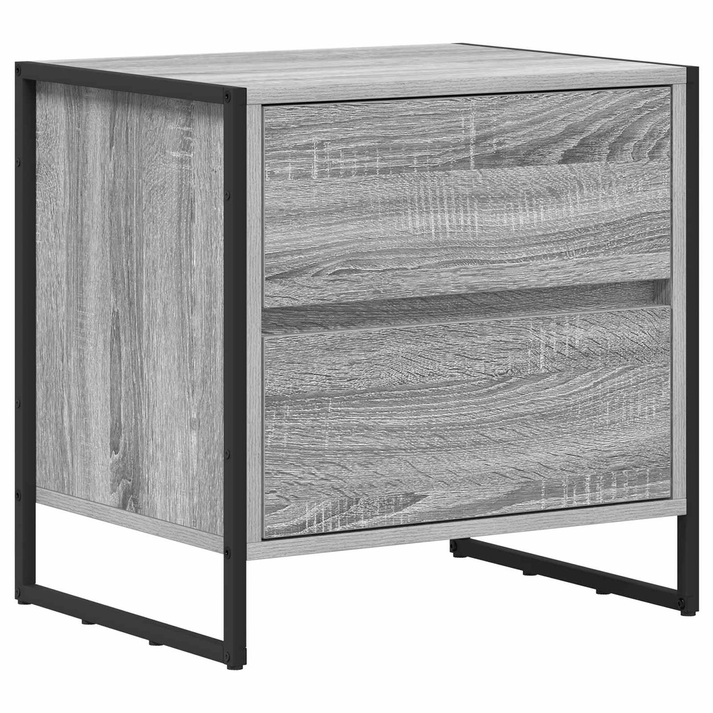 vidaXL Κομοδίνο με συρτάρι 2 pcs Γκρίζο Σονομα 50 x 39.5 x 50 εκ.