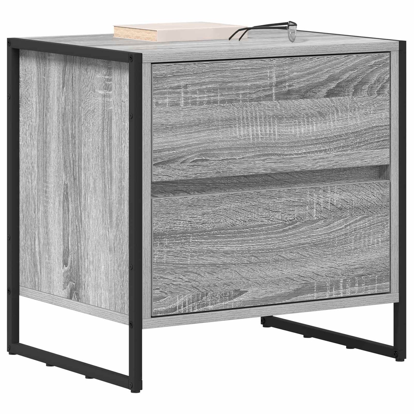 vidaXL Κομοδίνο με συρτάρι 2 pcs Γκρίζο Σονομα 50 x 39.5 x 50 εκ.