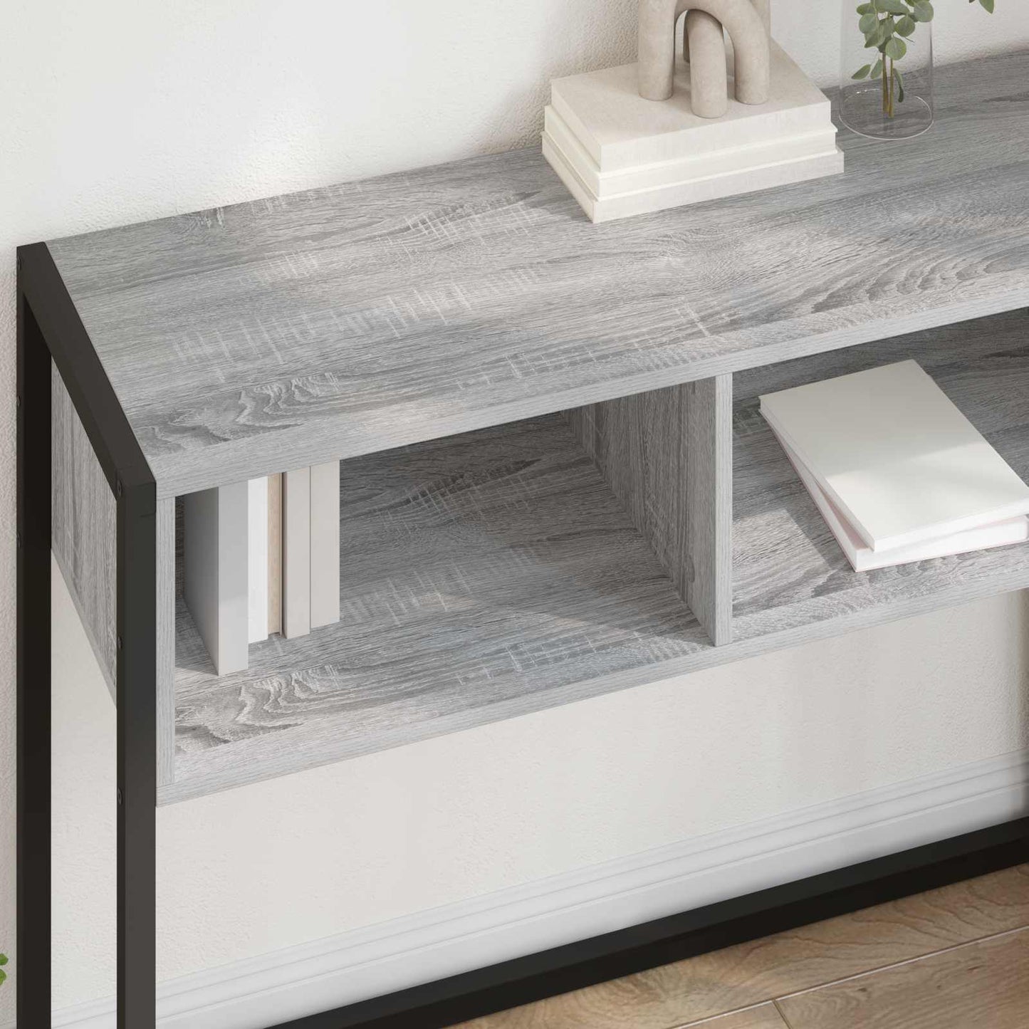vidaXL End Table Γκρίζο Σονομα 100 x 36 x 75 εκ. Επεξεργασμένο ξύλο