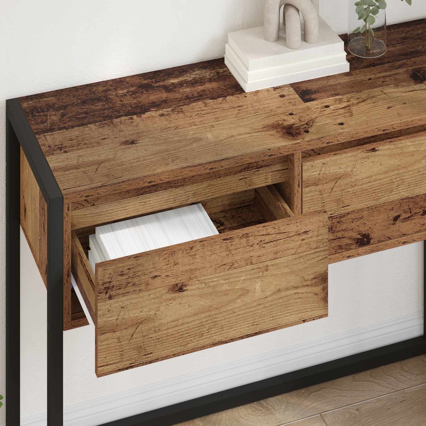 vidaXL End Table Παλιό Ξύλο 100 x 36 x 75 εκ. Επεξεργασμένο ξύλο