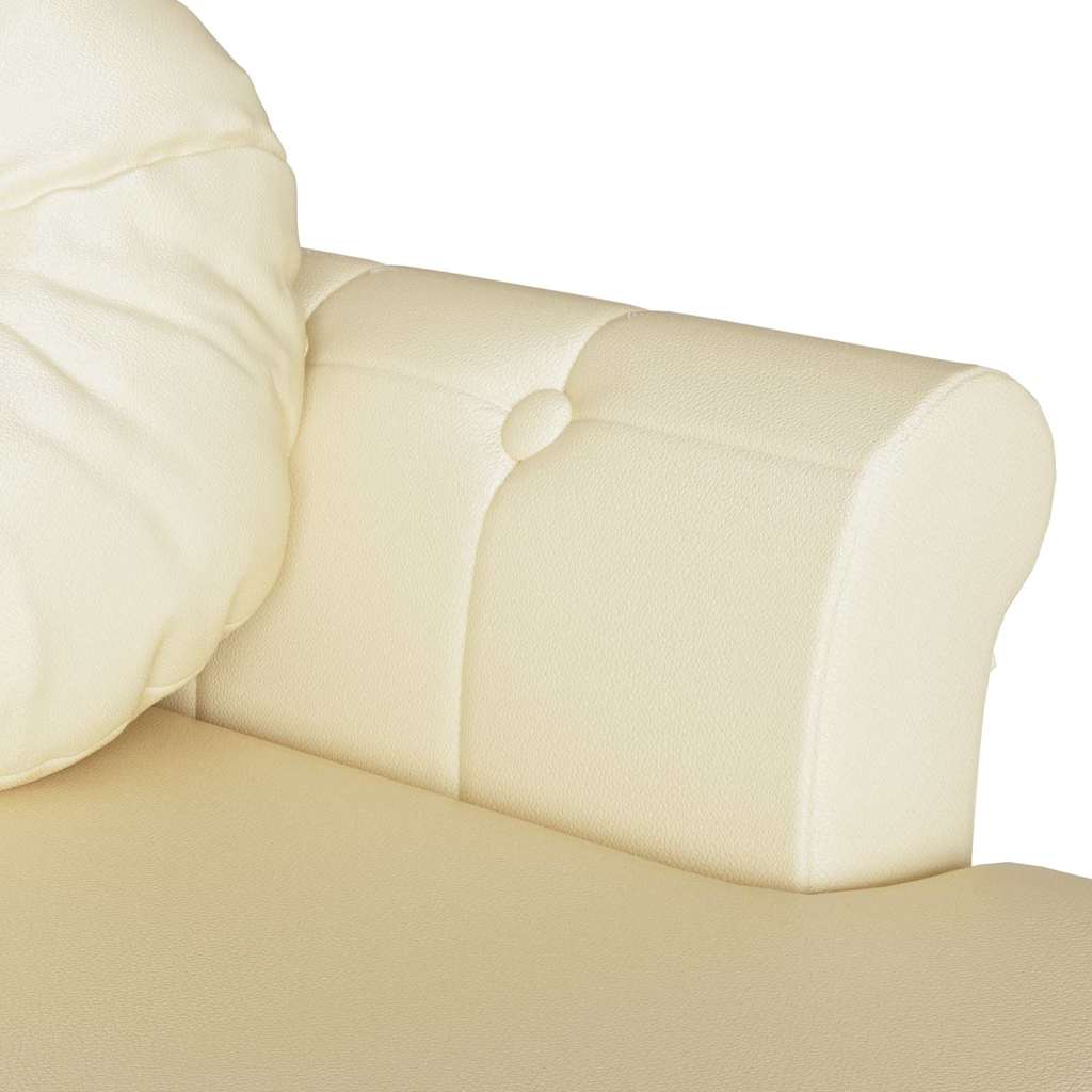 vidaXL Καναπές Chesterfield Κρεμ 120,5 x 65 x 75 εκ. Τεχνητό Δέρμα