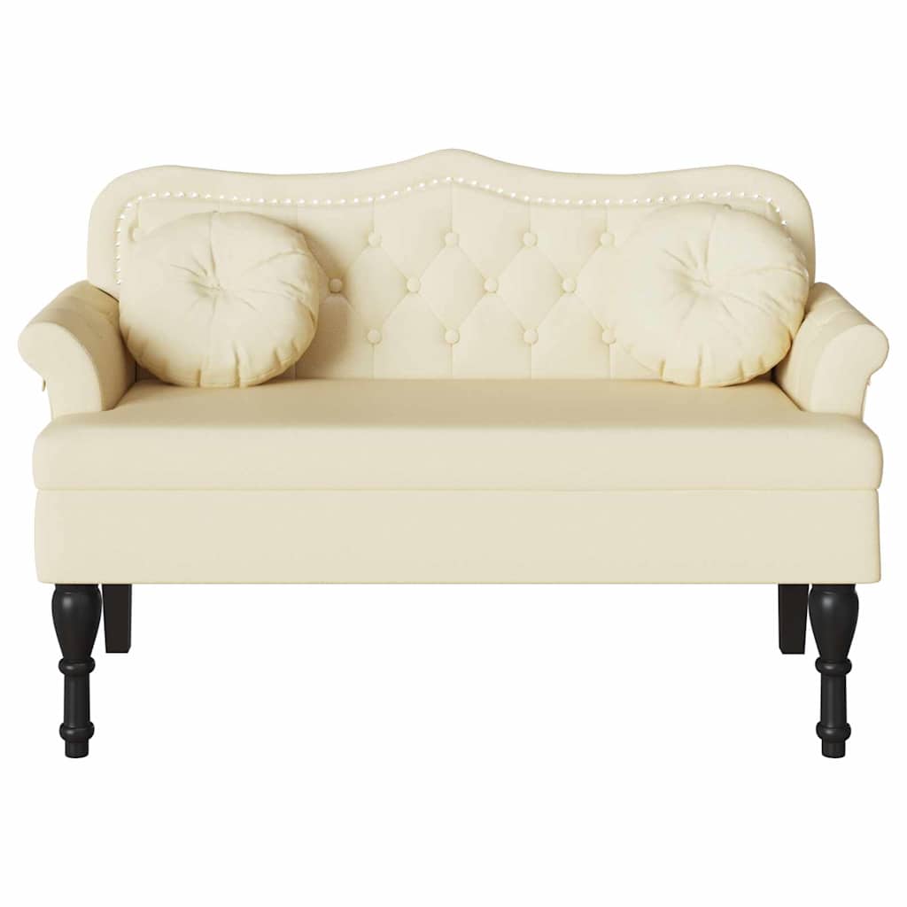 vidaXL Καναπές Chesterfield Κρεμ 120,5 x 65 x 75 εκ. Τεχνητό Δέρμα
