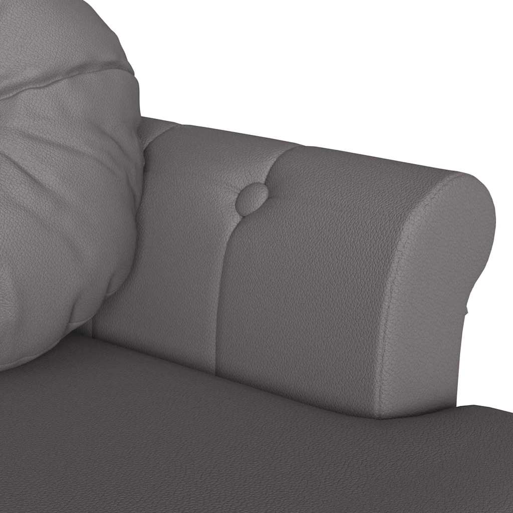 vidaXL Καναπές Chesterfield Γκρι 120,5 x 65 x 75 εκ. Τεχνητό Δέρμα