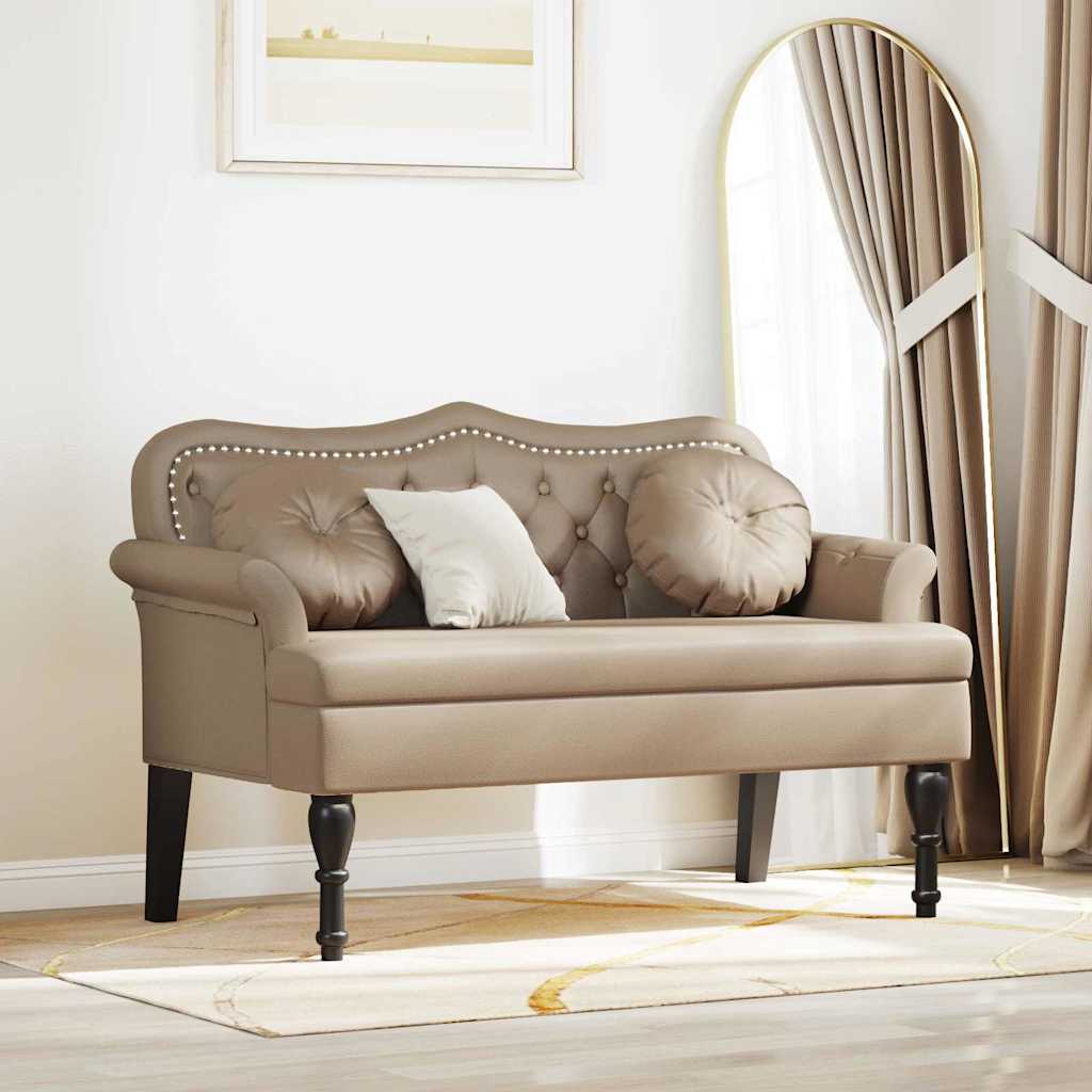 vidaXL Καναπές Chesterfield με μαξιλάρι Καπουτσίνο 120,5 x 65 x 75 εκ.