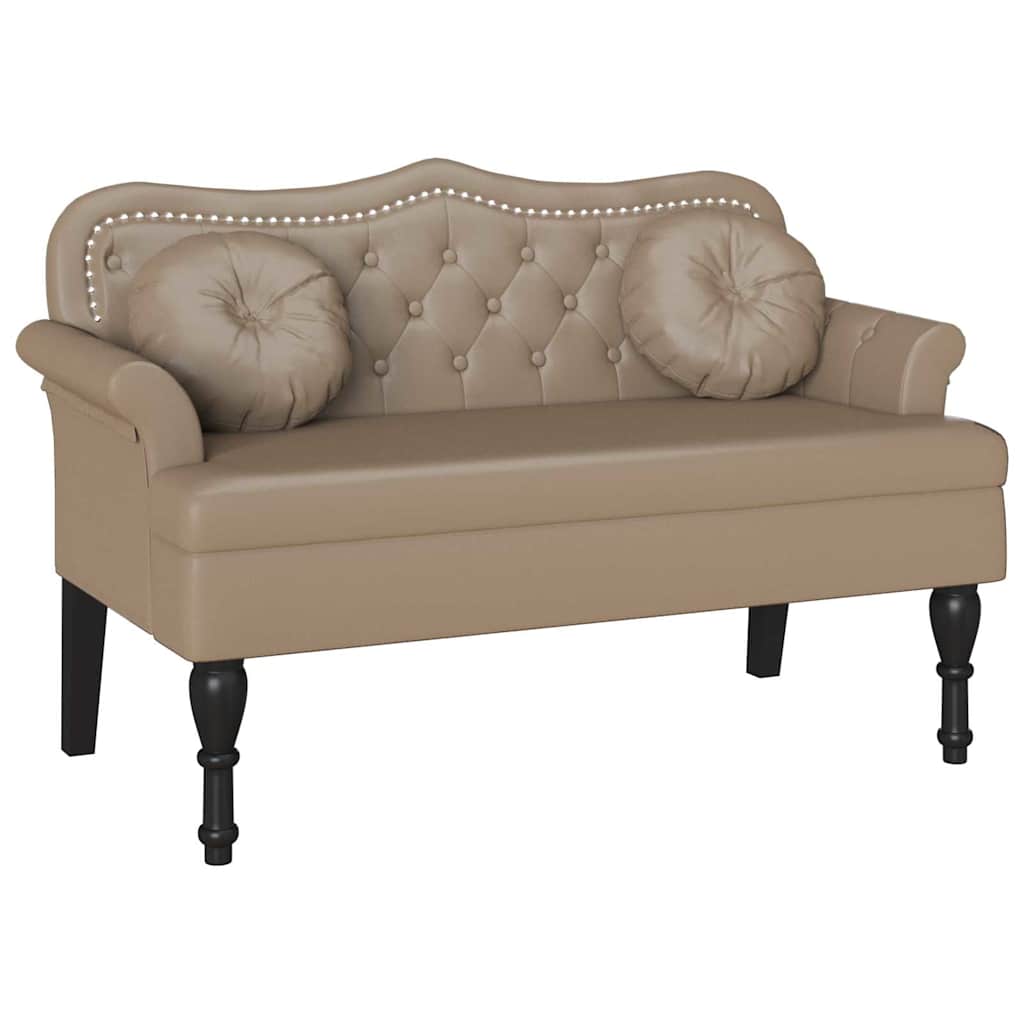 vidaXL Καναπές Chesterfield με μαξιλάρι Καπουτσίνο 120,5 x 65 x 75 εκ.