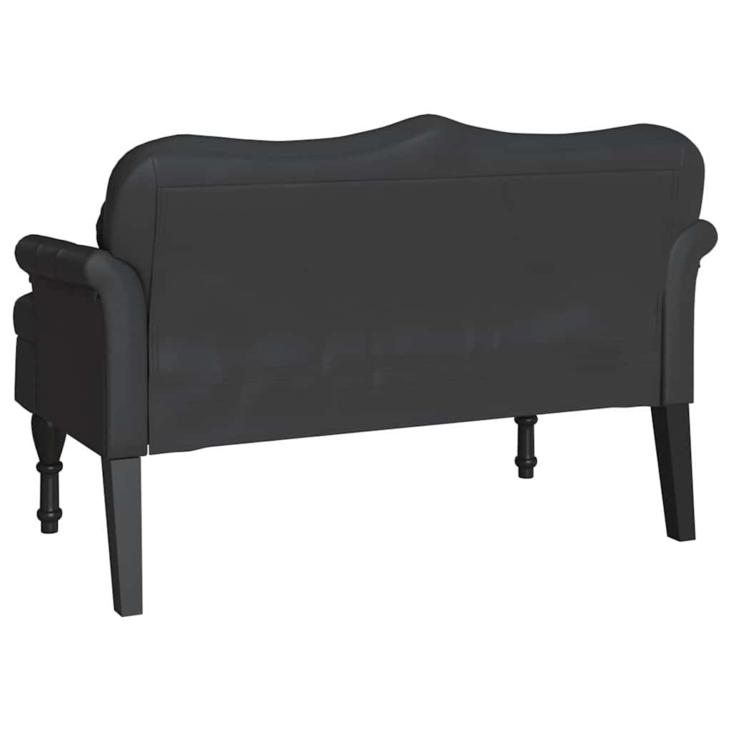 vidaXL Καναπές Chesterfield Μαύρο 120,5 x 65 x 75 εκ. Τεχνητό Δέρμα