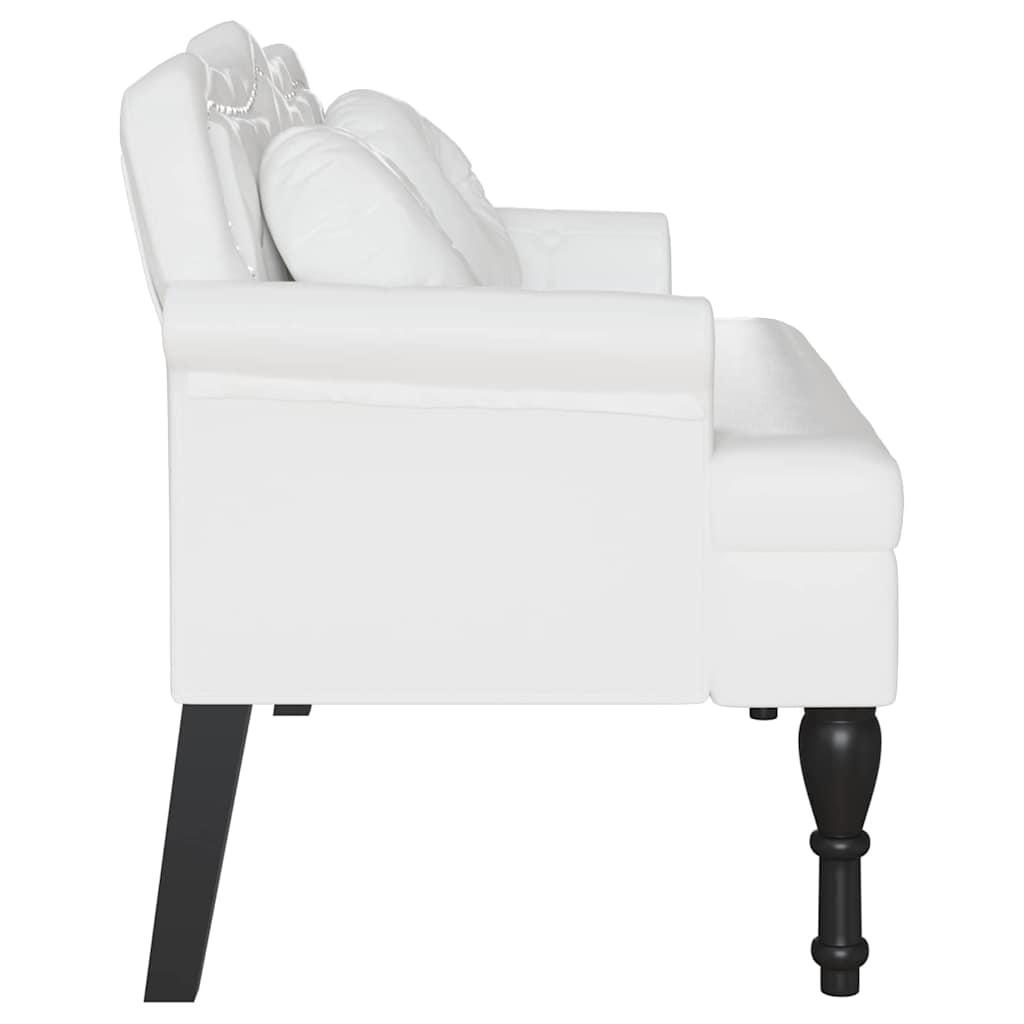 vidaXL Καναπές Chesterfield Λευκό 120,5 x 65 x 75 εκ. Τεχνητό Δέρμα