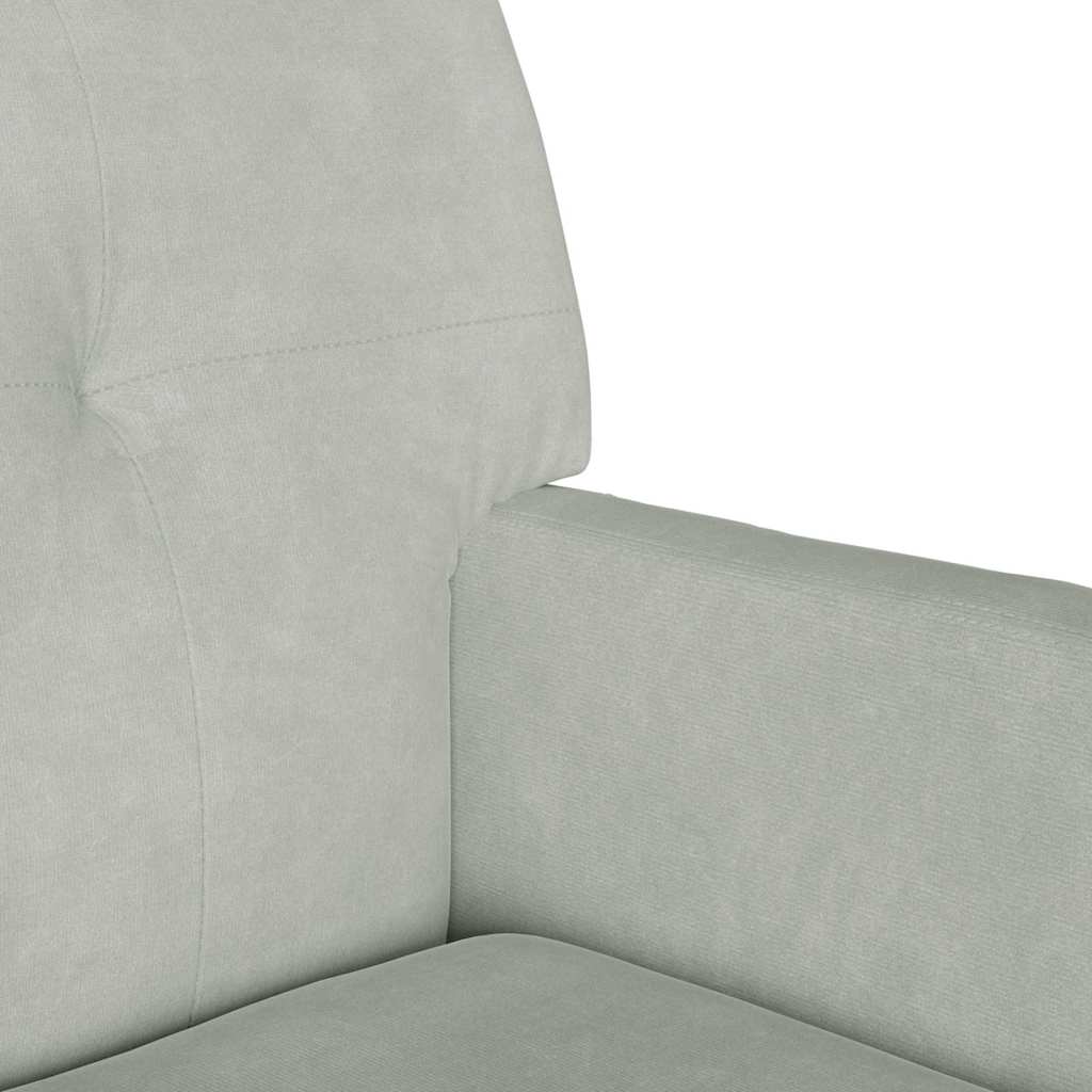 vidaXL Καναπές Chesterfield Ανοιχτό γκρι 112 x 65,5 x 75 εκ. Βελούδο