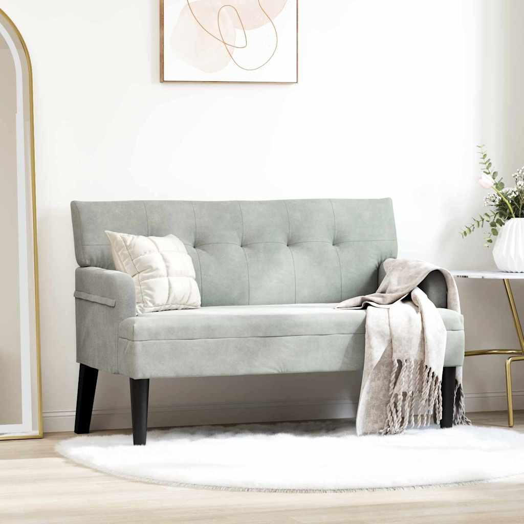 vidaXL Καναπές Chesterfield Ανοιχτό γκρι 112 x 65,5 x 75 εκ. Βελούδο