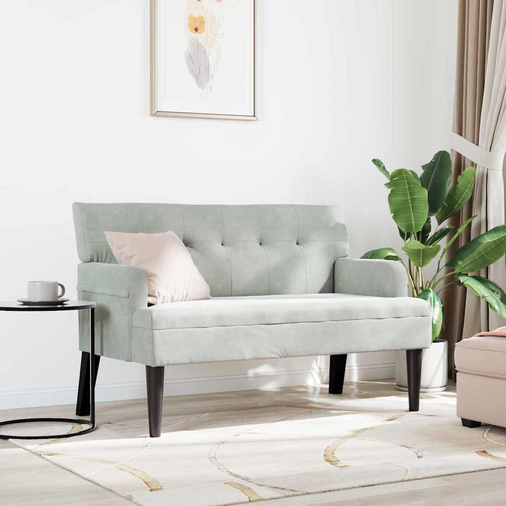 vidaXL Καναπές Chesterfield Ανοιχτό γκρι 112 x 65,5 x 75 εκ. Βελούδο