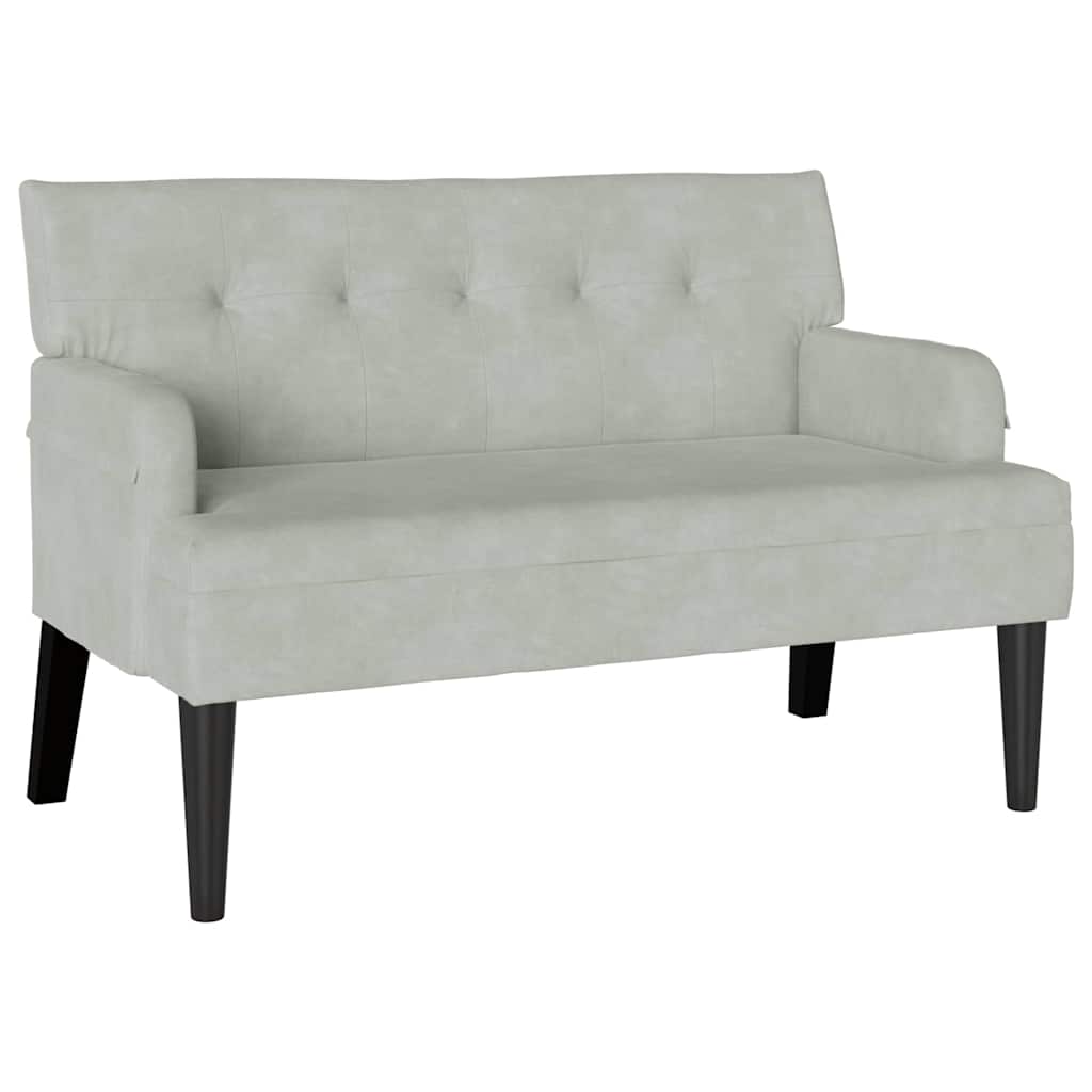 vidaXL Καναπές Chesterfield Ανοιχτό γκρι 112 x 65,5 x 75 εκ. Βελούδο