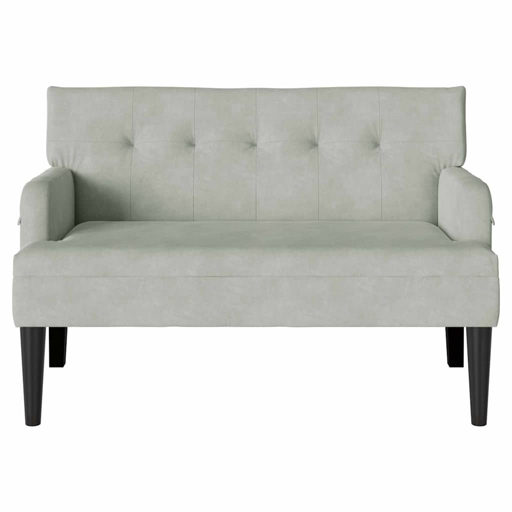 vidaXL Καναπές Chesterfield Ανοιχτό γκρι 112 x 65,5 x 75 εκ. Βελούδο