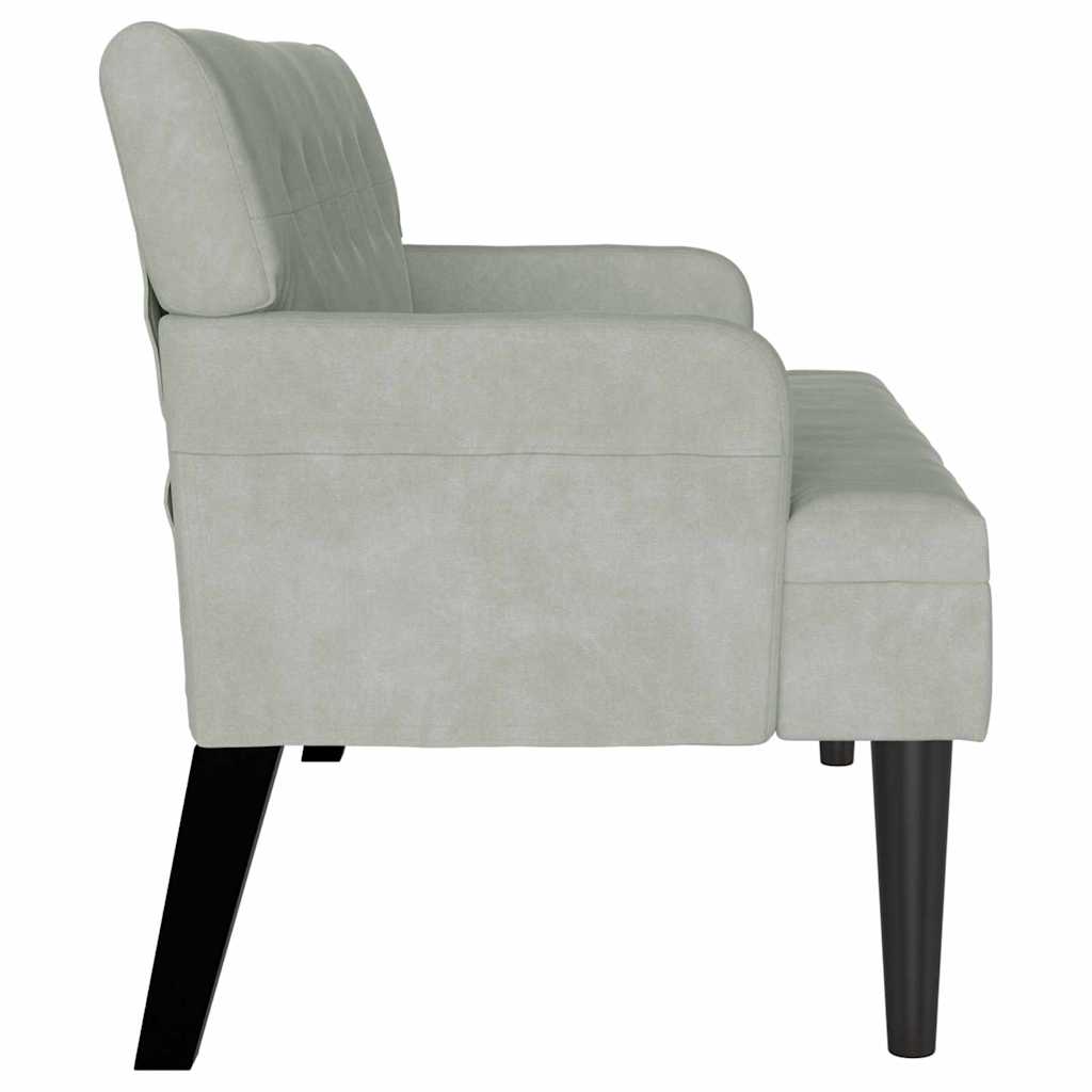 vidaXL Καναπές Chesterfield Ανοιχτό γκρι 112 x 65,5 x 75 εκ. Βελούδο