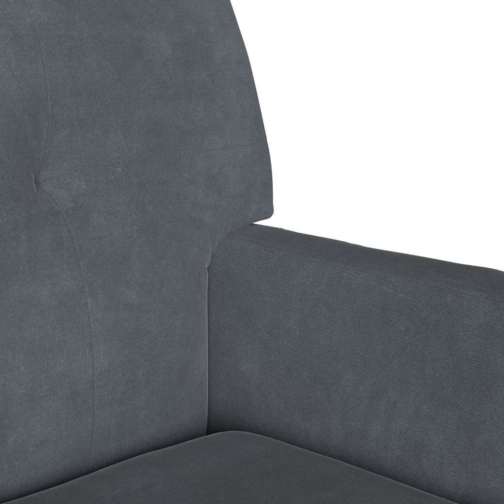 vidaXL Καναπές Chesterfield Σκούρο Γκρι 112 x 65,5 x 75 εκ. Βελούδο