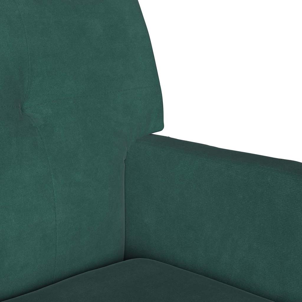vidaXL Καναπές Chesterfield Σκούρο Πράσινο 112 x 65,5 x 75 εκ. Βελούδο
