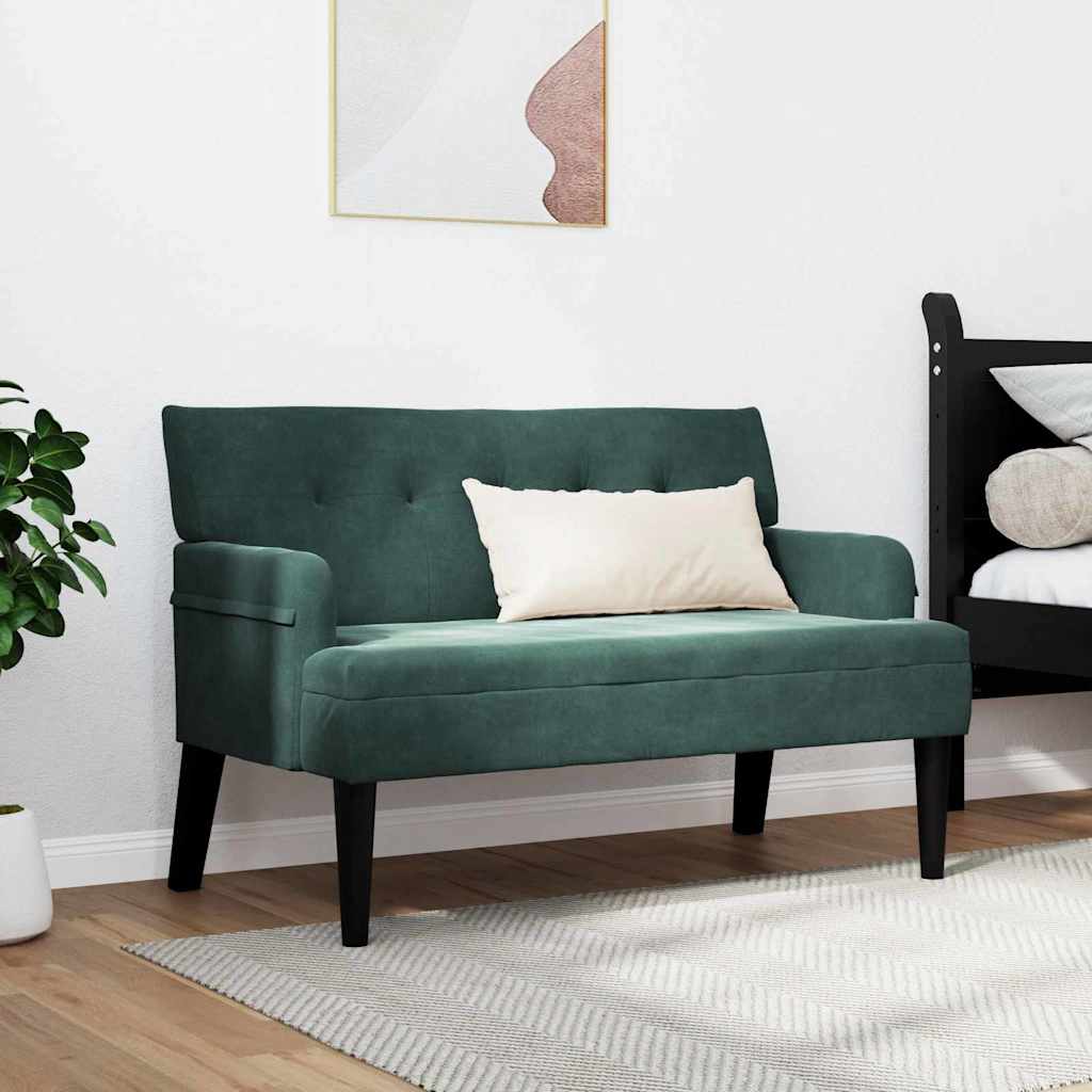 vidaXL Καναπές Chesterfield Σκούρο Πράσινο 112 x 65,5 x 75 εκ. Βελούδο