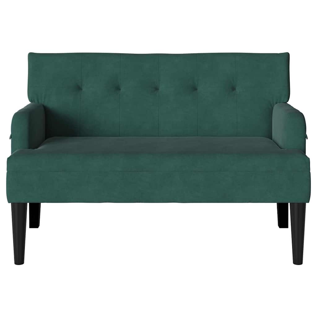vidaXL Καναπές Chesterfield Σκούρο Πράσινο 112 x 65,5 x 75 εκ. Βελούδο