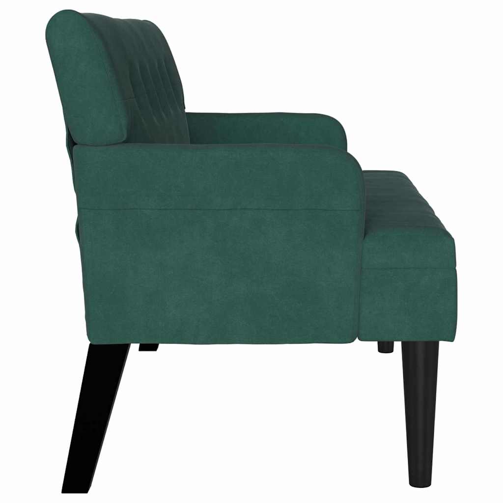 vidaXL Καναπές Chesterfield Σκούρο Πράσινο 112 x 65,5 x 75 εκ. Βελούδο