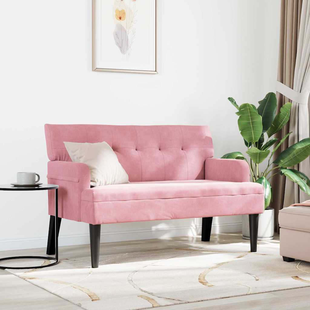 vidaXL Καναπές Chesterfield Ροζ 112 x 65.5 x 75 εκ. Βελούδο