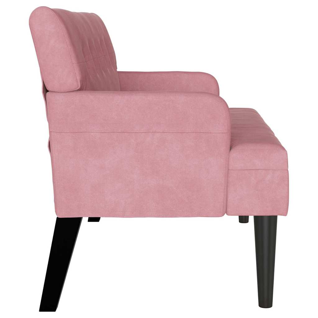 vidaXL Καναπές Chesterfield Ροζ 112 x 65.5 x 75 εκ. Βελούδο