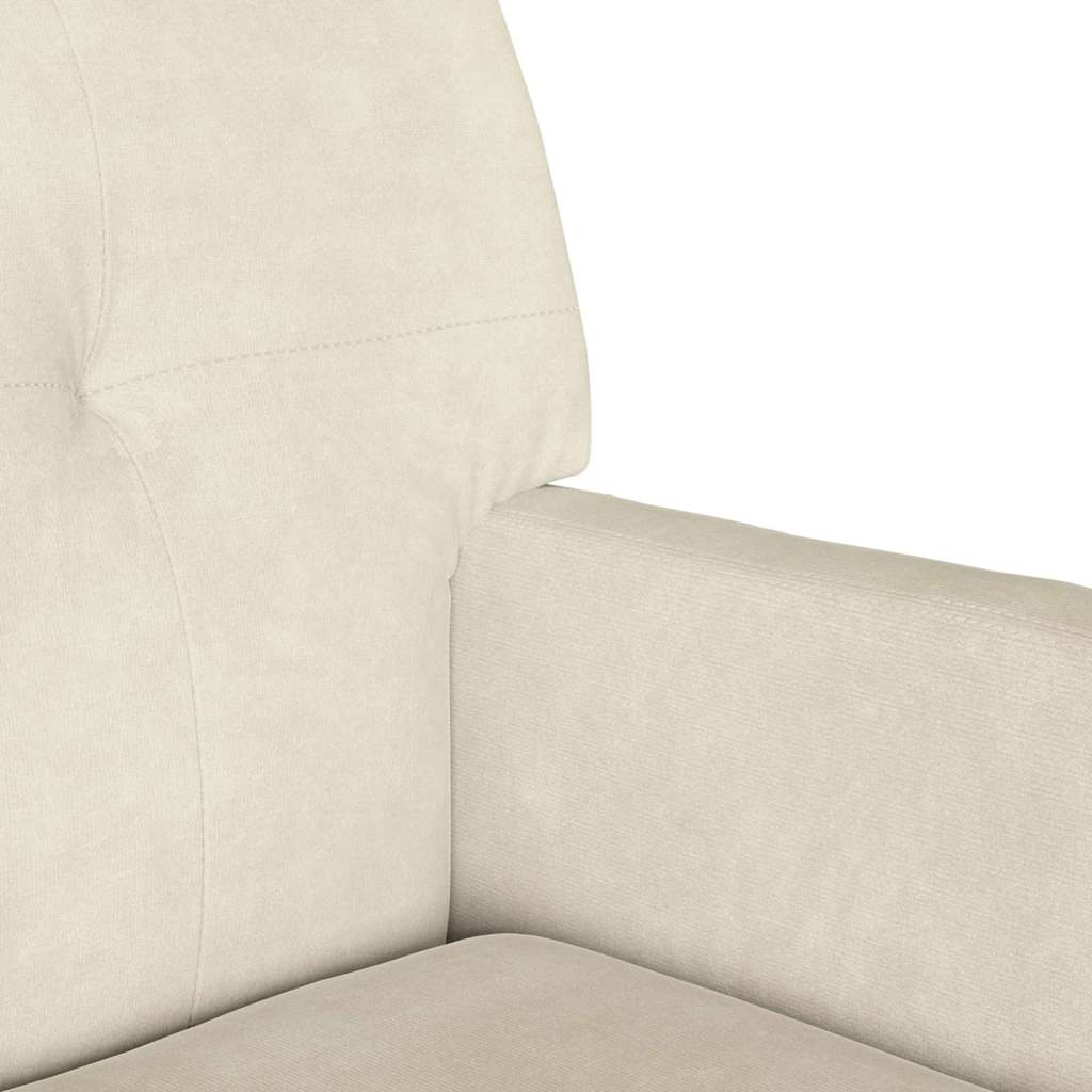 vidaXL Καναπές Chesterfield Κρεμ 112 x 65,5 x 75 εκ. Βελούδο