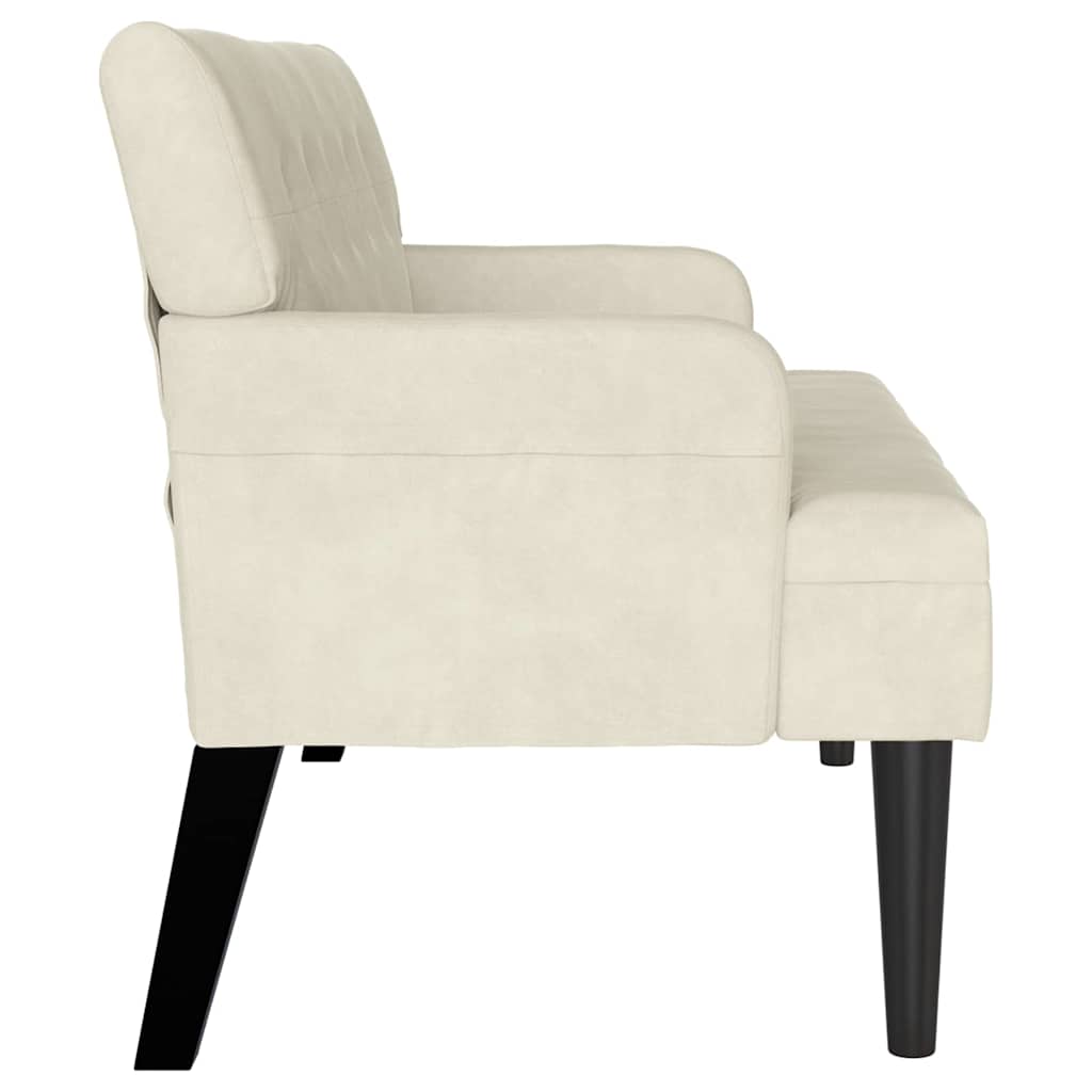 vidaXL Καναπές Chesterfield Κρεμ 112 x 65,5 x 75 εκ. Βελούδο