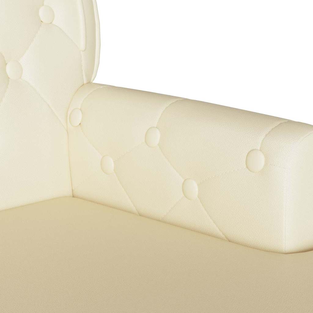 vidaXL Καναπές Chesterfield Κρεμ 119,5 x 64,5 x 75 εκ. Τεχνητό Δέρμα