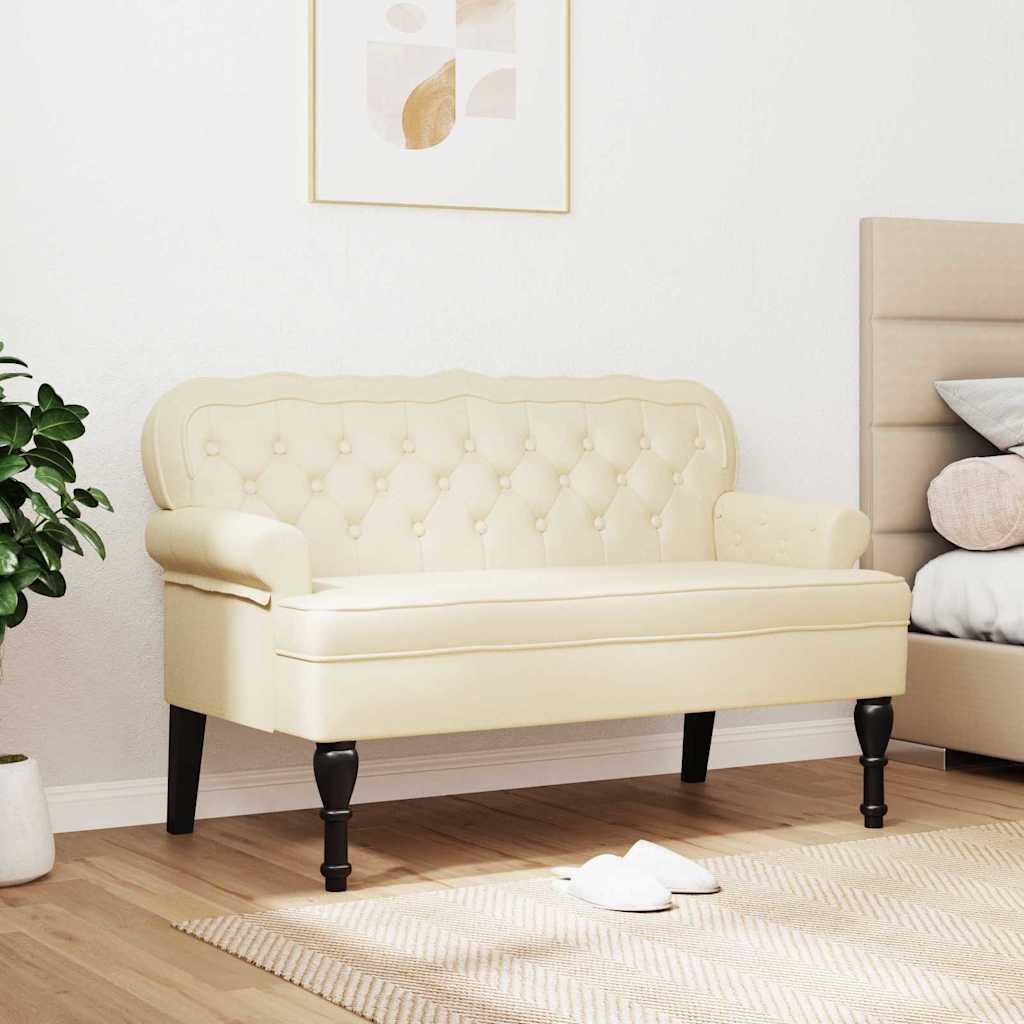 vidaXL Καναπές Chesterfield Κρεμ 119,5 x 64,5 x 75 εκ. Τεχνητό Δέρμα