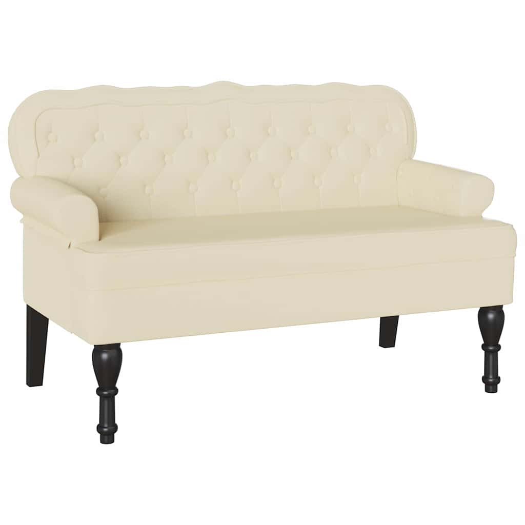 vidaXL Καναπές Chesterfield Κρεμ 119,5 x 64,5 x 75 εκ. Τεχνητό Δέρμα