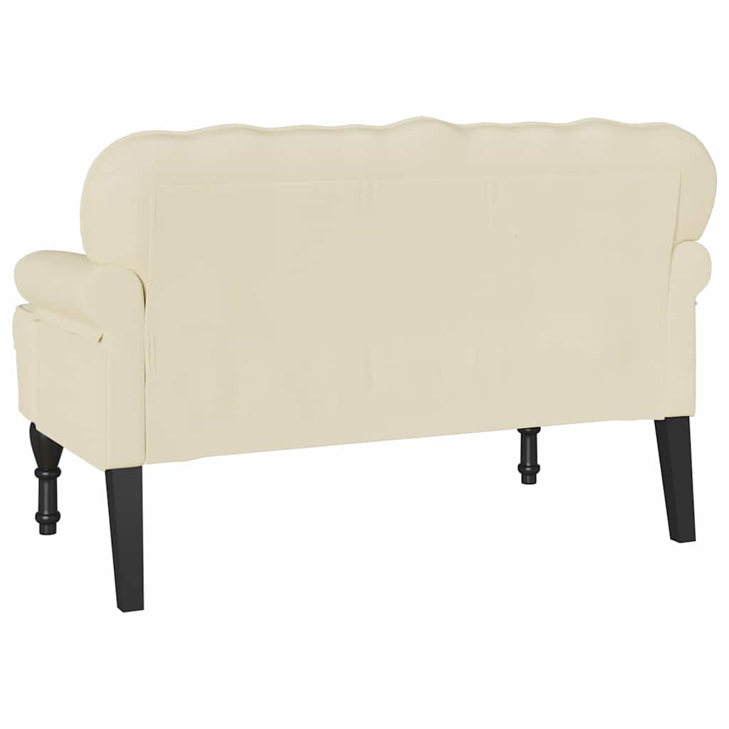 vidaXL Καναπές Chesterfield Κρεμ 119,5 x 64,5 x 75 εκ. Τεχνητό Δέρμα