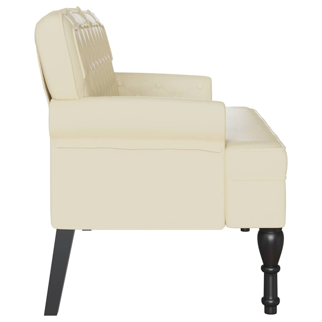 vidaXL Καναπές Chesterfield Κρεμ 119,5 x 64,5 x 75 εκ. Τεχνητό Δέρμα
