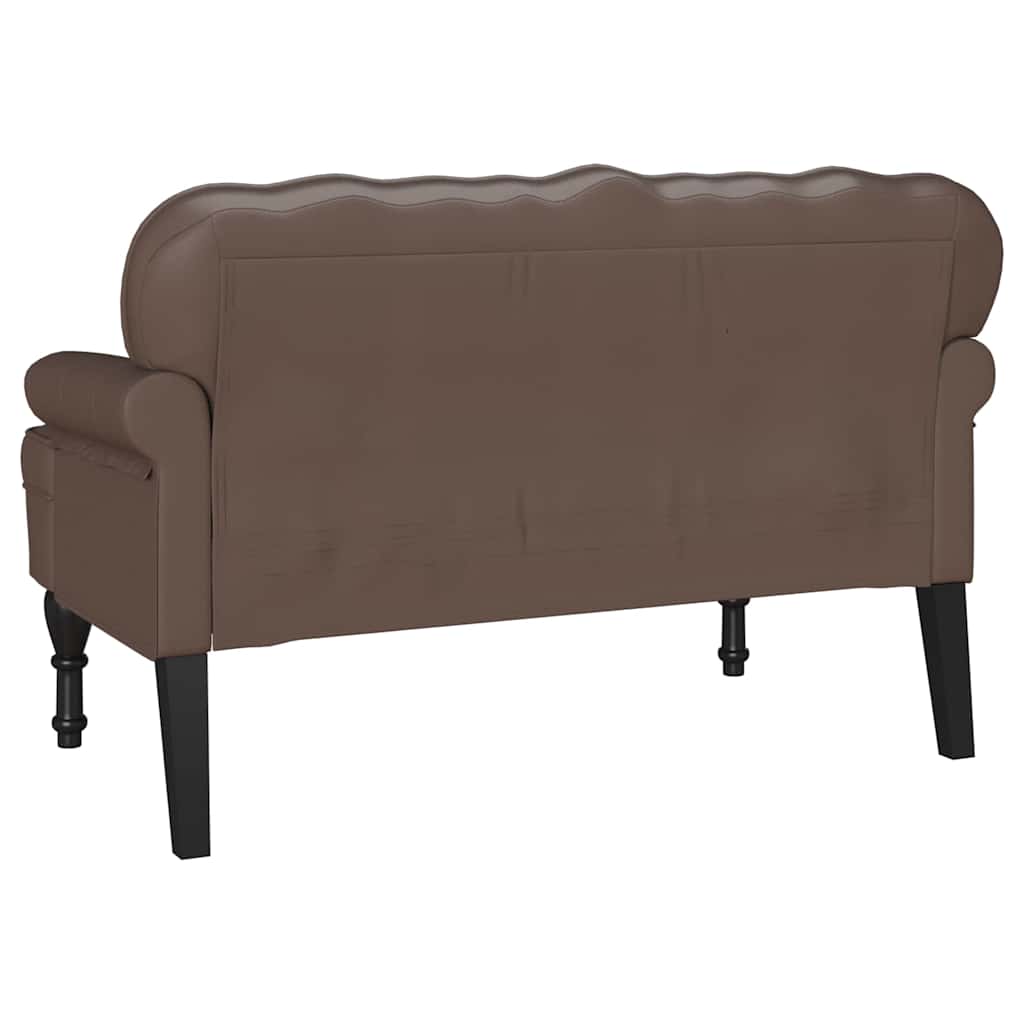 vidaXL Καναπές Chesterfield Καφέ 119,5 x 64,5 x 75 εκ. Τεχνητό Δέρμα