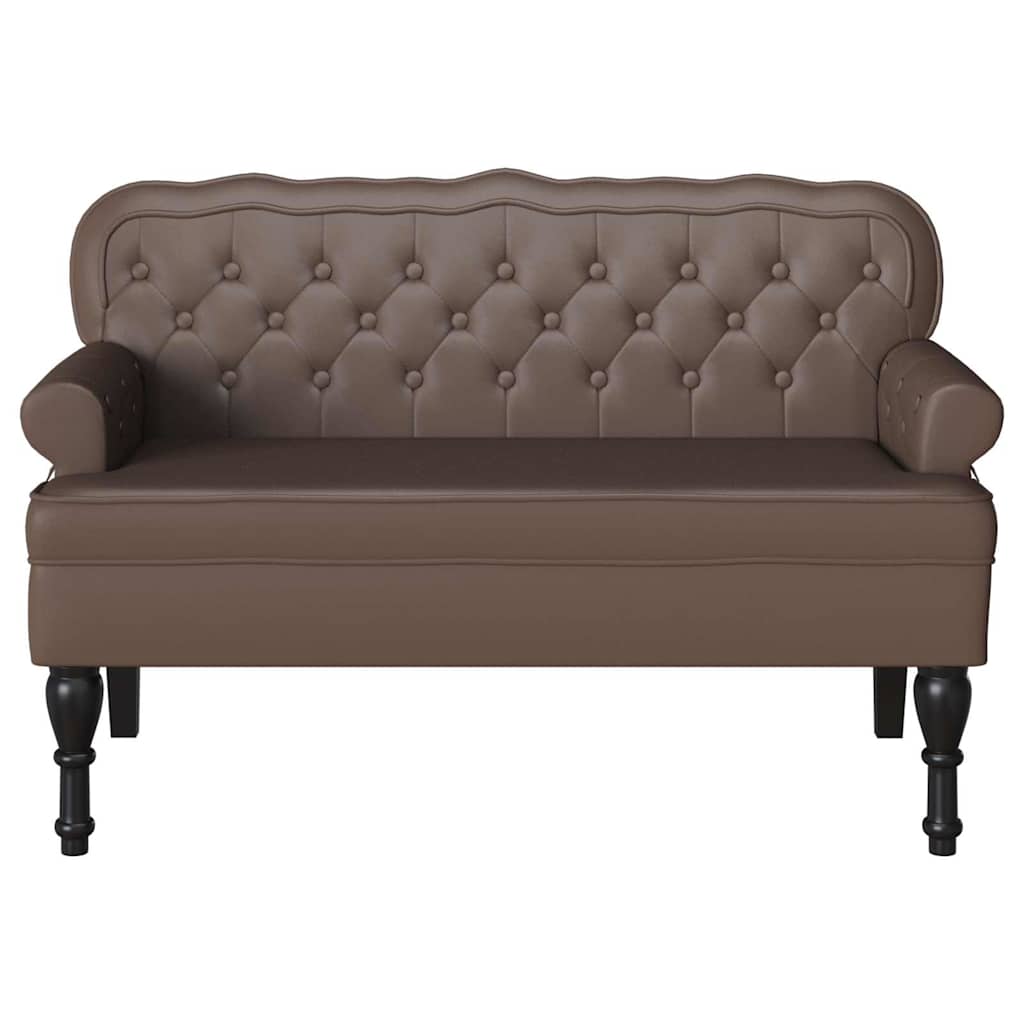 vidaXL Καναπές Chesterfield Καφέ 119,5 x 64,5 x 75 εκ. Τεχνητό Δέρμα